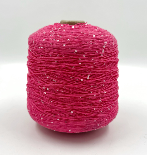 Пряжа Cotton Paillettes, D&C Yarns, хлопок, цвет барби